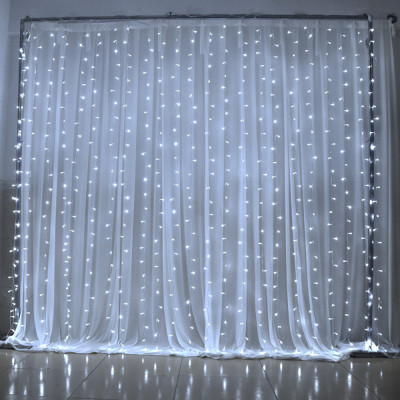 Instalatie de Craciun, 3 m x 3 m, Perdea, Alb Rece, 300 leduri, perdea luminoasa
