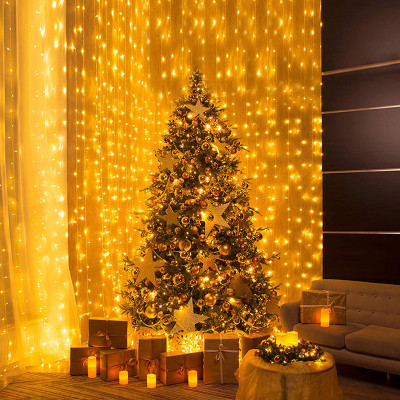 Instalatie de Craciun, 3 m x 3 m, Perdea Alb Cald, 300 leduri, perdea luminoasa / girlande / luminite 