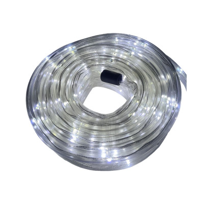 Instalatie de Craciun tip furtun led, 10 m, 100 leduri HD-SMD, Alb Rece, joc de lumini tip ploaie, cu alimentator inclus