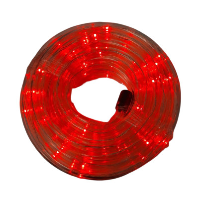 Instalatie de Craciun tip furtun led, 10 m, 100 leduri HD-SMD, Rosu, joc de lumini tip ploaie, cu alimentator inclus