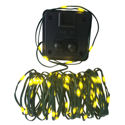 Instalatie luminoasa de Craciun, Liniara, 10 m, cu incarcare solara, 100 leduri, cu panou fotovoltaic, Alb cald