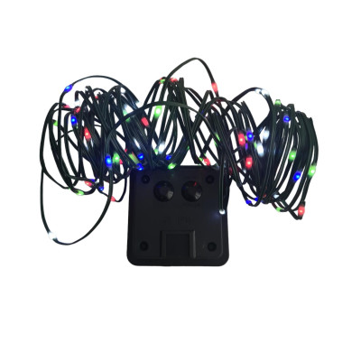 Instalatie luminoasa de Craciun, Liniara, 10 m, cu incarcare solara, 100 leduri, cu panou fotovoltaic, Multicolor