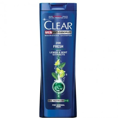 Sampon de par Clear Men Fresh, extract de menta si lamaie, 400 ml