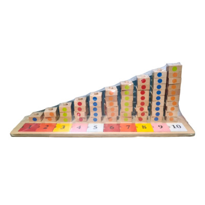 Joc educativ montessori, Logaritmic, Lemn, Sortator Culori si Numaratore