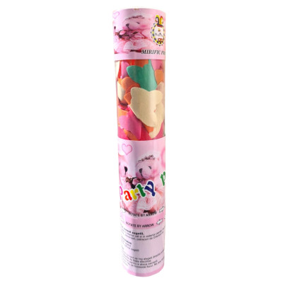 Tun confetti 28 cm, hartie multicolora in forma de fluturasi