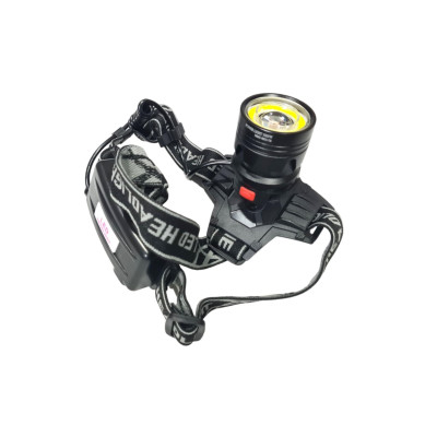 Lanterna pentru cap cu LED XM T6 plus COB si acumulatori, incarcare USB, Zoom, Negru