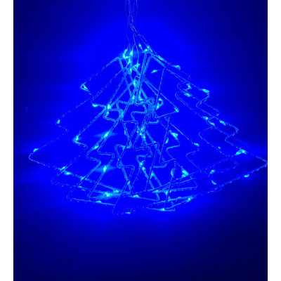 Instalatie de Craciun decorativa, Lungime 2,4 m cu 8 Braduti, Albastru