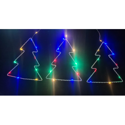Instalatie de Craciun decorativa, Lungime 2,4 m cu 8 Braduti, Multicolor