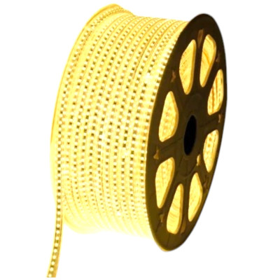 Rola 100 m Furtun Luminos tip Banda SMD 5050, 6000 Leduri, Alb cald, alimentator inclus