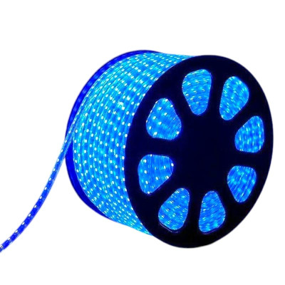 Rola 100 m Furtun Luminos tip Banda SMD 5050, 6000 Leduri, Albastru, cu alimentator inclus