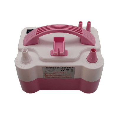 Pompa electrica pentru umflat baloane si obiecte gonflabile, cu dispozitiv de legare, Roz alb