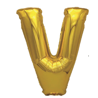 Balon din folie metalizata aurie, Mirific Party, Litera V, 40 cm, Gold Balon din folie metalizata aurie, Mirific Party, Litera V, 40 cm, Gold