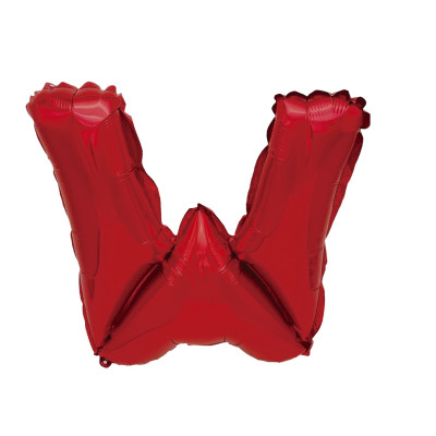 Balon din folie metalizata, Mirific Party, litera W, 40 cm, Rosu