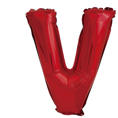 Balon din folie metalizata, Mirific Party, litera V, 40 cm, Rosu