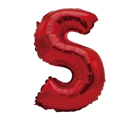 Balon din folie metalizata, Mirific Party, litera S, 40 cm, Rosu