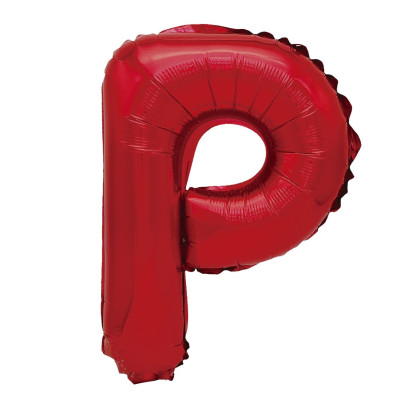 Balon din folie metalizata, Mirific Party, litera P, 40 cm, Rosu