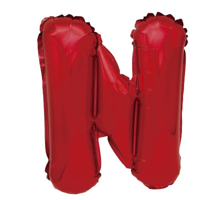 Balon din folie metalizata, Mirific Party, litera N, 40 cm, Rosu