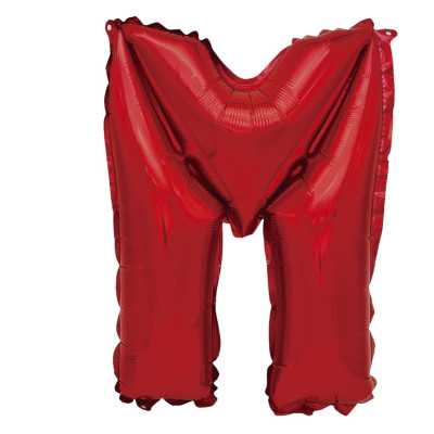 Balon din folie metalizata, Mirific Party, litera M, 40 cm, Rosu
