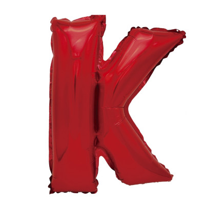 Balon din folie metalizata, Mirific Party, litera K, 40 cm, Rosu