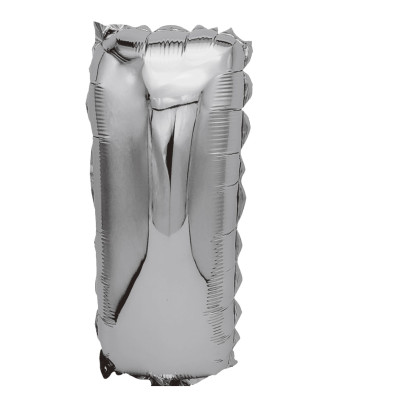 Balon din folie metalizata argintie, Mirific Party, Litera I, 40 cm, Silver Balon din folie metalizata argintie, Mirific Party, Litera I, 40 cm, Silver