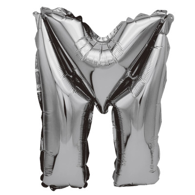 Balon din folie metalizata argintie, Mirific Party, Litera M, 40 cm, Silver Balon din folie metalizata argintie, Mirific Party, Litera M, 40 cm, Silver