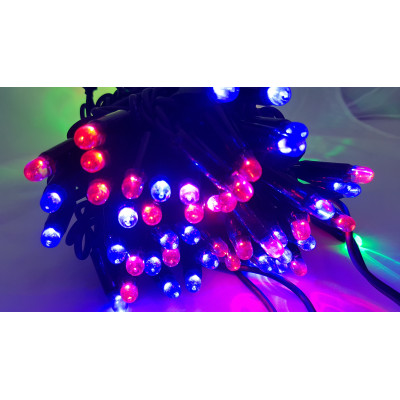 Instalatie de Craciun tip liniara cu FLASH, 6 m, 60 leduri, Multicolor, fir Negru / ghirlanda luminoasa interconectabila