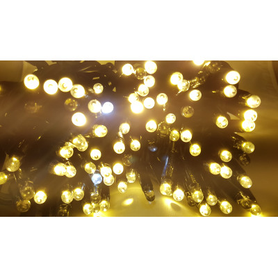 Instalatie de Craciun, 10 m, Liniara cu Flash, Alb Cald, 100 leduri, SDX, 9113WW, fir negru / ghirlanda luminoasa