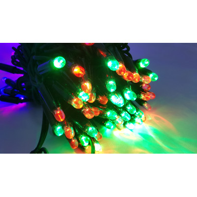 Instalatie de Craciun tip liniara cu FLASH, 20 m, 200 leduri, Multicolor, fir Negru / ghirlanda luminoasa interconectabila
