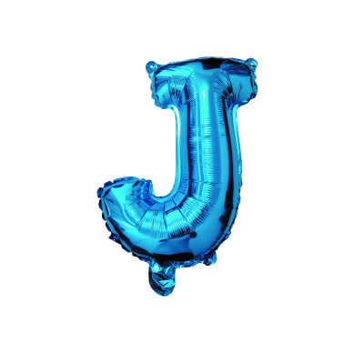 Balon din folie metalizata Albastru, Litera J, 80 cm