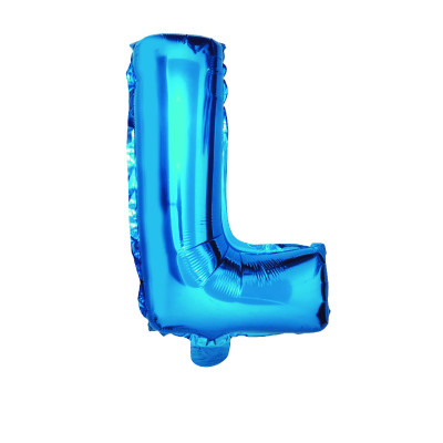 Balon din folie metalizata Albastru, Litera L, 80 cm