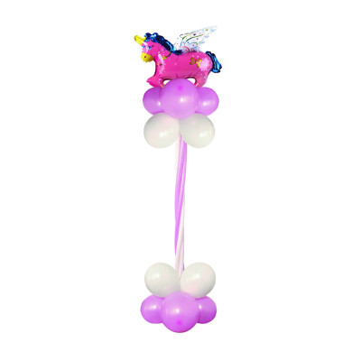Set 17 Baloane cu suport de 210 cm, Mirific Party Unicorn Roz