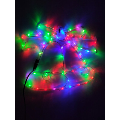Instalatie de Craciun, Figurina Clopotei din furtun led pe suport metalic, Multicolor, 9031M, Figurina luminoasa furtun led exterior Sdx Marketï¿½