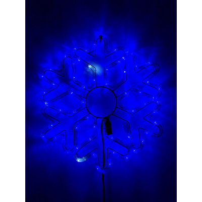 Instalatie de Craciun Sdx Marketï¿½ Fulg cu FLASH din furtun led pe suport metalic, 9032B, Albastru