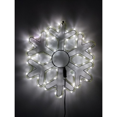 Instalatie de Craciun Sdx Marketï¿½ Fulg cu FLASH, 9032W din furtun led pe suport metalic, Alb Rece
