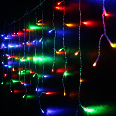 Instalatie de Craciun 8 m x 1 m, Perdea Multicolora, 360 leduri, 6030RB fir negru / perdea luminoasa exterior / ghirlanda Sdx Marketï¿½