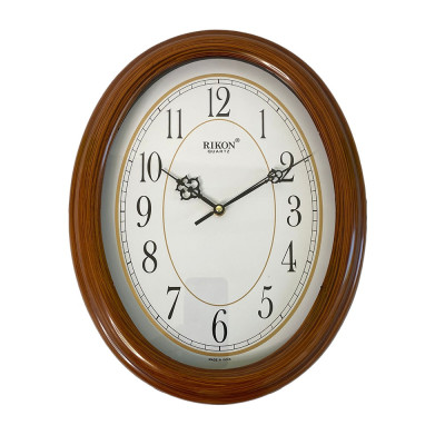Ceas de perete RIKON 8651 oval Maro deschis