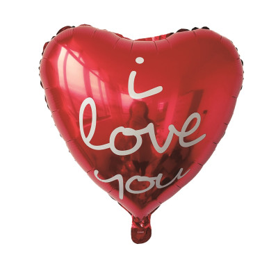 Balon din folie tip Inima rosie, i love you   45 cm