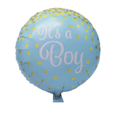 Balon din folie rotund, albastru It's a boy 45 cm
