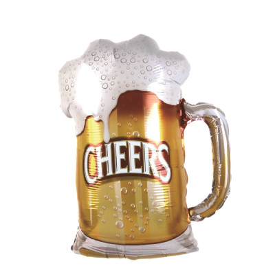 Balon figurina din folie de aluminiu tip Halba de Bere, Cheers, 75 cm