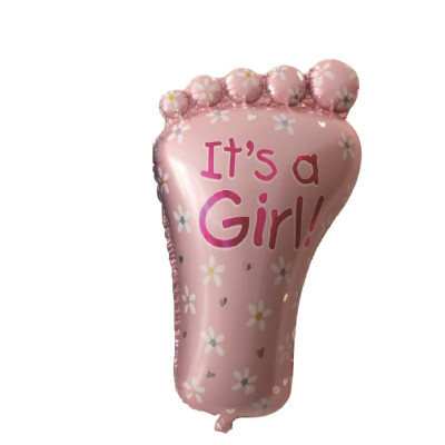 Balon figurina din folie de aluminiu tip Talpita roz, 45 cm