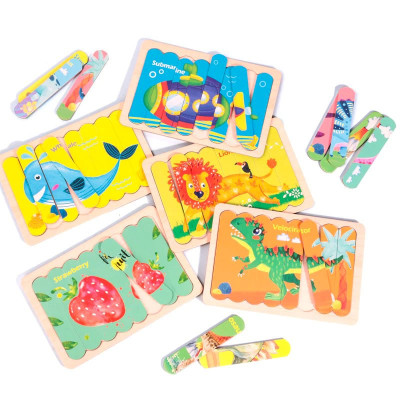 Set 4 Puzzle-uri cu betisoare din lemn - Creative Puzzle Strips