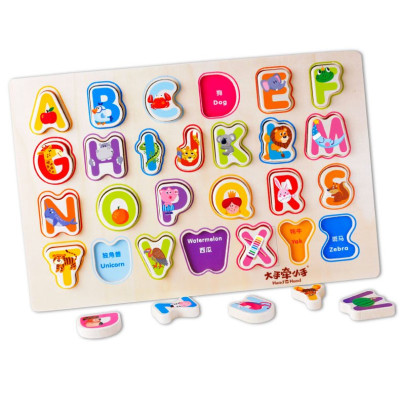 Puzzle de lemn tip Alfabet 3D Ilustrat