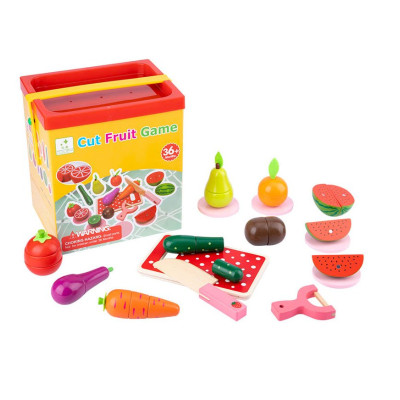 Set 12 piese, fructe si legume de taiat, magnetice Cut Fruit Game