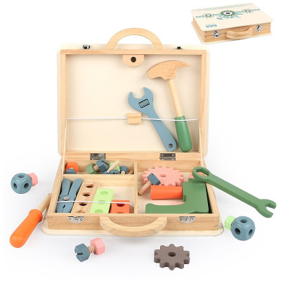 Jucarie educativa montessori tip Trusa Scule din Lemn - Portable One Elephant