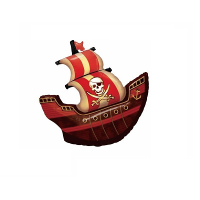 Balon figurina din folie de aluminiu tip Corabie Pirati, 60 cm x 85 cm
