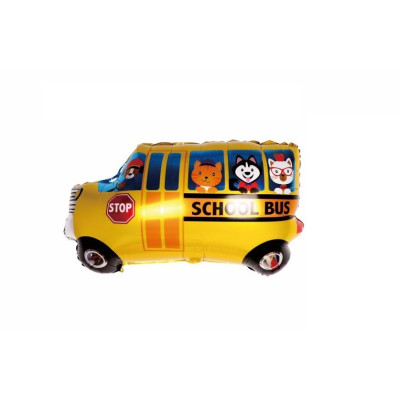 Balon figurina din folie de aluminiu tip Autobuz scolar, 83 cm x 60 cm