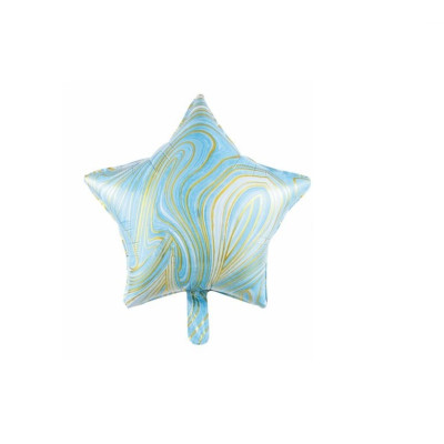 Balon figurina din folie de aluminiu, rotund, tip steluta, Turquoise Satirat, 45 cm