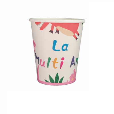 Set 8 pahare carton pentru petrecere, tip La multi ani, 8.5 cm, 175 ml