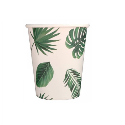 Set 8 pahare carton pentru petrecere, tip frunze, 8.5 cm, 175 ml