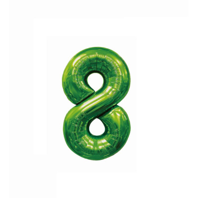 Balon din folie metalizata, Cifra 8, 100 cm, Verde